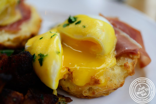 Image of Yolk of Eggs Benedict at Market Table in the West Village - NYC, New York