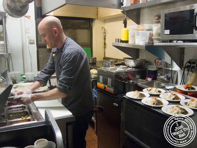 Image of Chef Ken Larsen in his kitchen of Table Verte in the East Village, NYC, New York