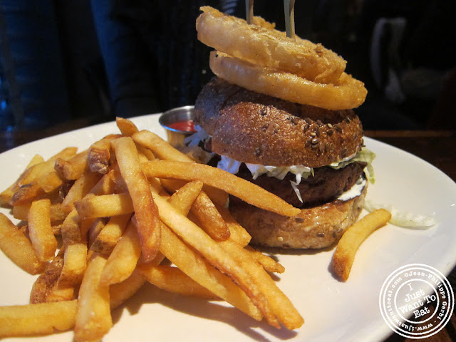 Image of Vegetarian veggie burger at Burger and Barrel in NYC, New York