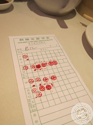 Image of the Dim Sum bill at the Golden Unicorn in Chinatown NYC, New York