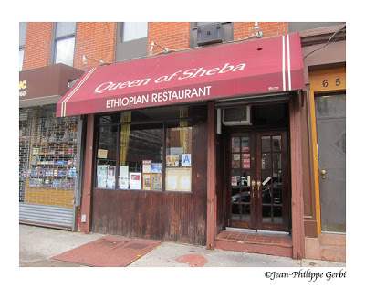 Image of the Entrance of Queen of Sheba Ethiopian restaurant in NYC, New York