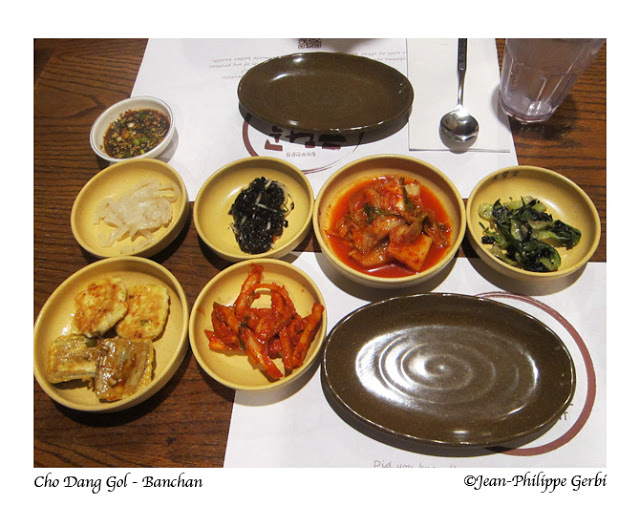 Image of Banchan at Cho Dang Gol Korean restaurant in NYC, New York