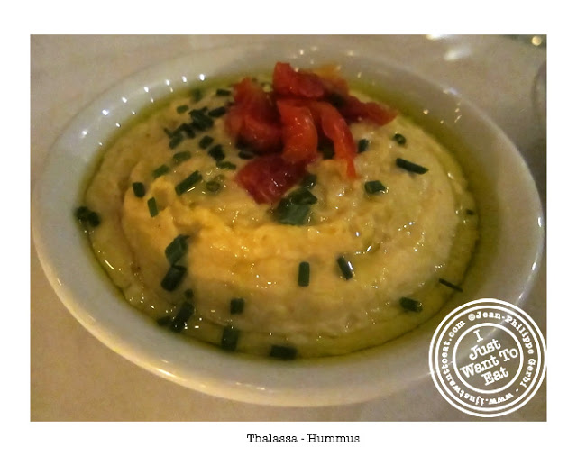 Image of Hummus at Thalassa Greek Restaurant in Tribeca, NYC, New York