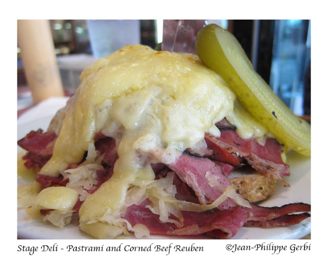Image of Pastrami and corned beef reuben at Stage deli in NYC, New York