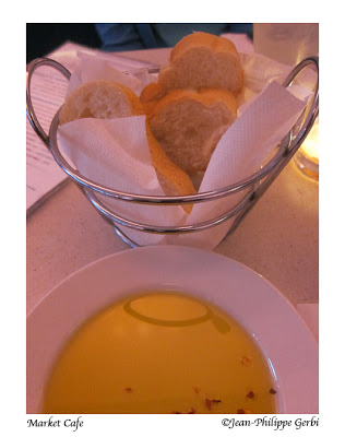 Image of Bread and olive oil at Market Cafe in NYC, New York