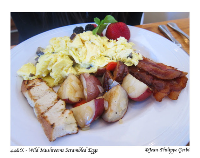 Image of Wild mushroom scrambled eggs at 44 and X in NYC, New York
