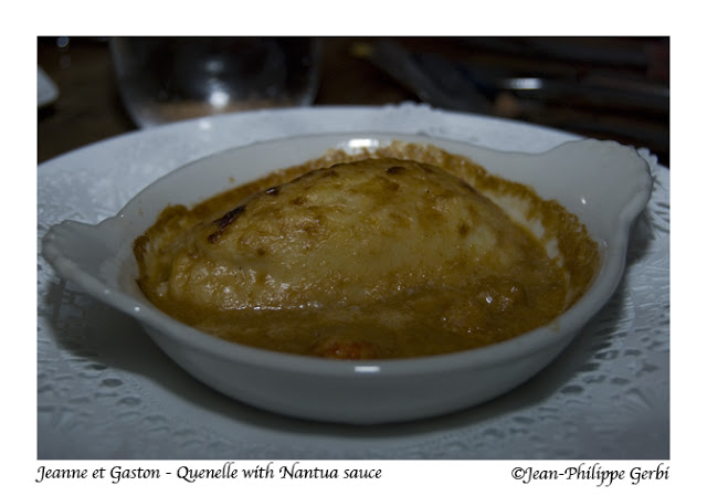 Image of Quenelle with Nantua sauce at Jeanne et Gaston in NY, New York