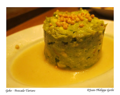 Image of Avocado tartare at Gobo Vegetarian restaurant in NYC, New York