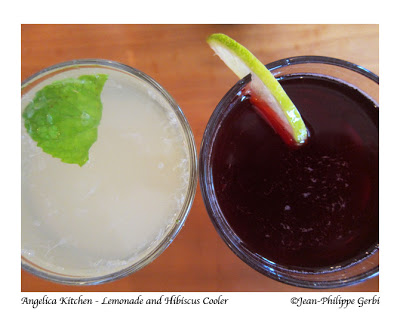 Image of Lemonade and hibiscus cooler at Angelica Kitchen in NYC, New York