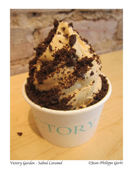 Image of Salted caramel ice cream at Victory Garden ice cream in West Village NYC, New York