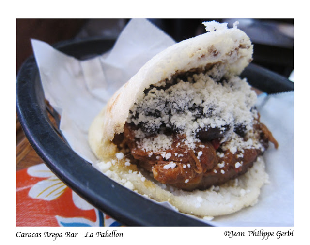 Image of Arepa De Pabellon at Caracas Arepa Bar in the East Village NYC, New York