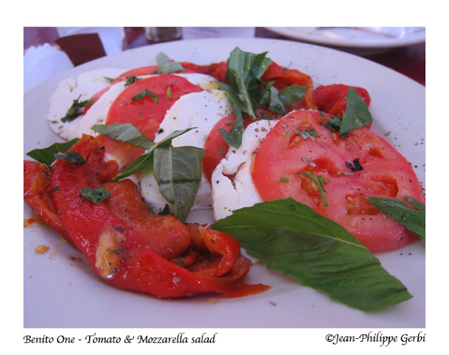 Image of tomato and mozzarella salad at Benito one Italian restaurant in Little Italy NYC, New York