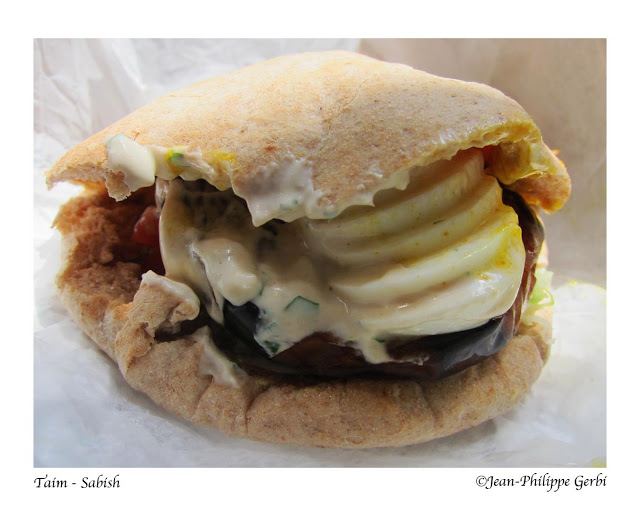 Image of Sabish sandwich at Taim in NYC, New York