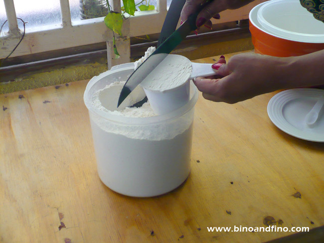 Measure out 4 cups of flour