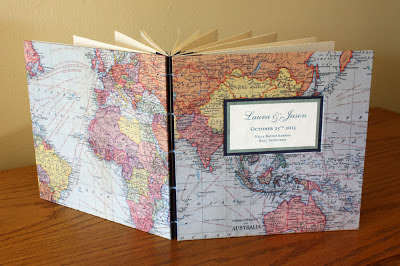 world map handmade book by linenlaid&felt