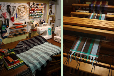 Fabric artist studio with loom in Nashville