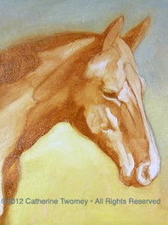 Step in the oil painting of Wickers the Warmblood with all colors established