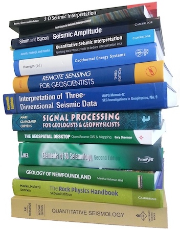 Pile of geophysics books